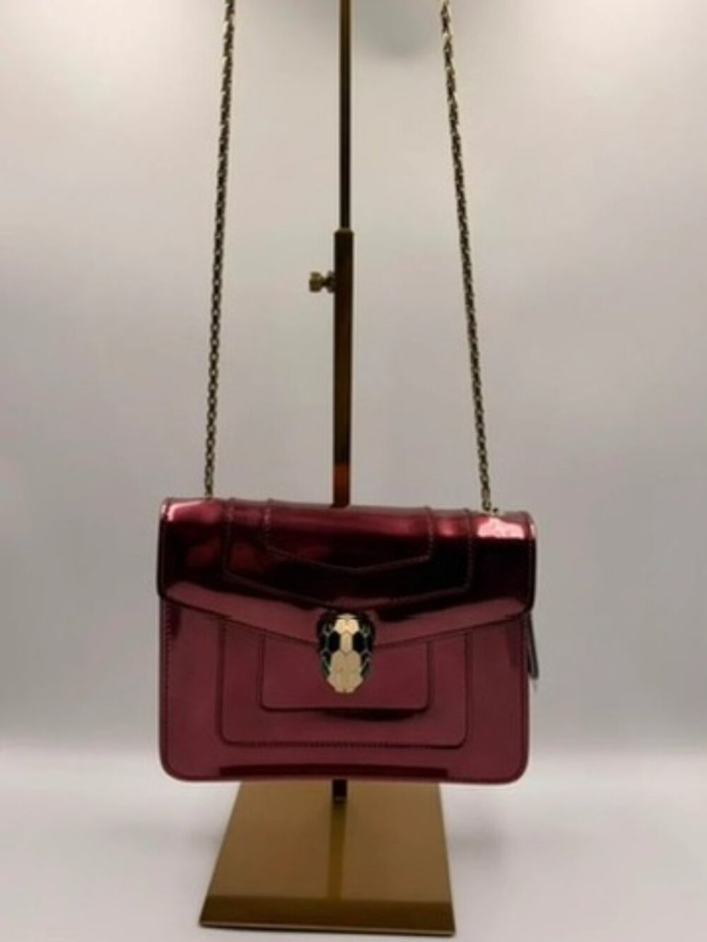 Bvlgari Serpenti Forever Flap — Metallic Raspberry